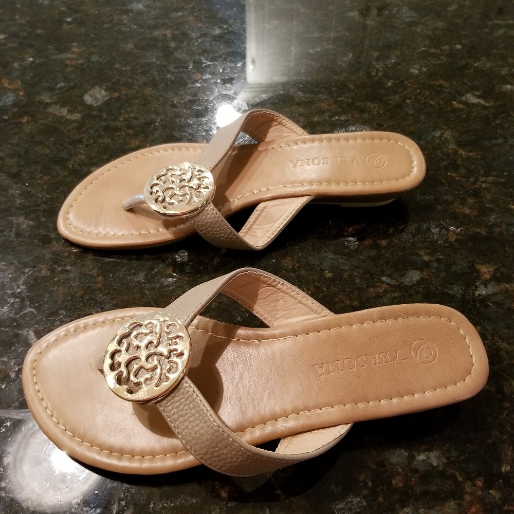 Beige Flip Flops Size 7-8
